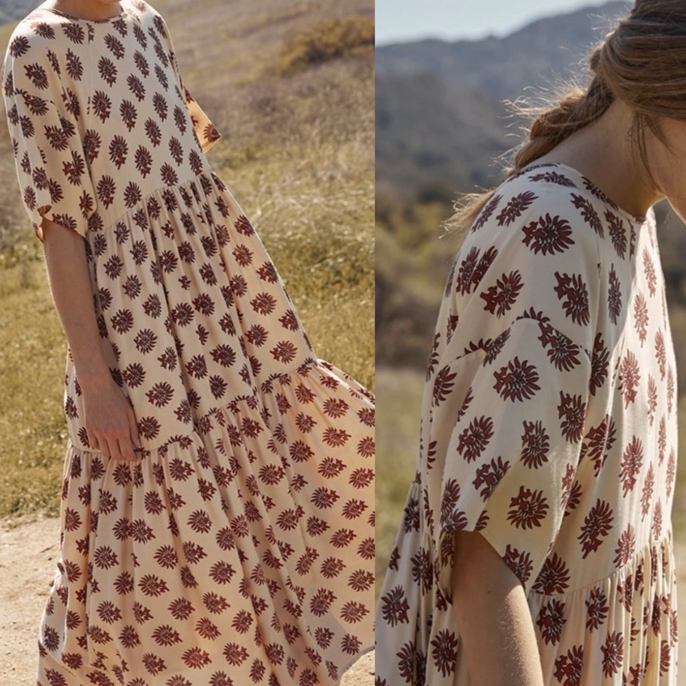 Christy Dawn Theo Dress in Brick Palmette - Picture 6 of 6